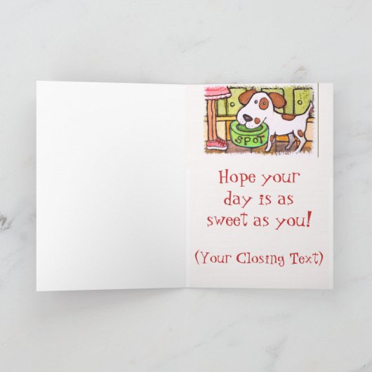 Carte Anniversaire fait sur commande de chien (Intérieur)