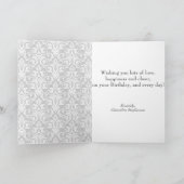 Carte Anniversaire fait sur commande de damassé d'image (Intérieur)