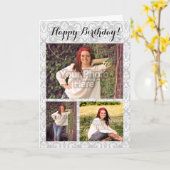 Carte Anniversaire fait sur commande de damassé d'image (Fleur jaune)