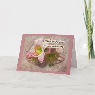 Carte Anniversaire - Fancy Pink Daylilies