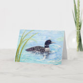 Carte Anniversaire Faune Loon Blue Waters Détendez-vous (Devant)