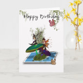 Carte Anniversaire - Fées Gothiques Mignonnes Prov (Fleur jaune)