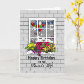 CARTE ANNIVERSAIRE - FEMME DE PASTOR - REGARDER À LA FÊT (Fleur jaune)