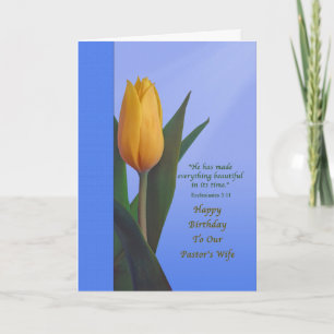 Carte Anniversaire, Femme du pasteur, Fleur de tulipe do