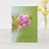 Carte Anniversaire, Femme du pasteur, Fleurs de cerisier (Fleur jaune)