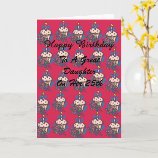 Carte anniversaire fille 25e (Fleur jaune)