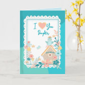 Carte Anniversaire, Fille, Aquarelle Oiseaux et Fleurs (Fleur jaune)