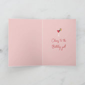 Carte Anniversaire fille avec lunettes de soleil casquet (Intérieur)