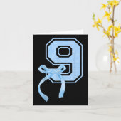 Carte Anniversaire Fille Bleue Coquette Bow 9 Anniversai (Fleur jaune)