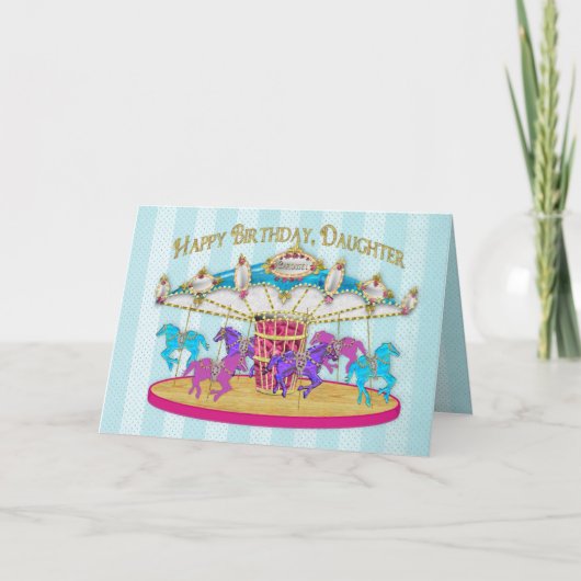 Carte Anniversaire - Fille - Carrousel (Devant)