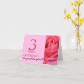 Carte anniversaire fille et femme Rose rose rose (Fleur jaune)