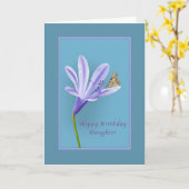 Carte Anniversaire, Fille, Fleur diurne et Papillon (Fleur jaune)