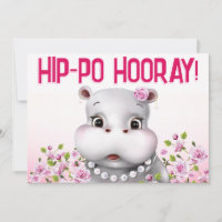 Anniversaire Fille Hippopotame Rose