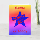 Carte Anniversaire Fille mignonne Anniversaire personnal (Devant)