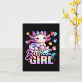 Carte Anniversaire fille mignonne Axolotl Anniversaire F (Fleur jaune)