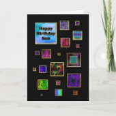 CARTE ANNIVERSAIRE - FILS - ABSTRAIT (Devant)