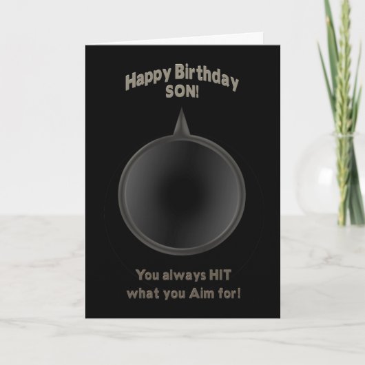 CARTE ANNIVERSAIRE - FILS - ARME - AIM (Devant)