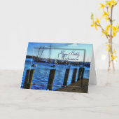 CARTE ANNIVERSAIRE - FILS - MARINA ET SEAGULLS (Fleur jaune)