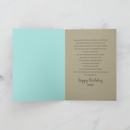 Carte Anniversaire, fils, moderne Texture-comme le motif (Intérieur)