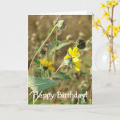 Carte Anniversaire fleur sauvage (Fleur jaune)