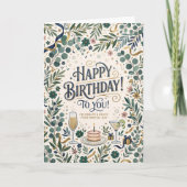 Carte Anniversaire Fleur Sauvage Verte (Devant)