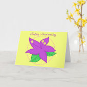 CARTE ANNIVERSAIRE Fleur violet (Fleur jaune)