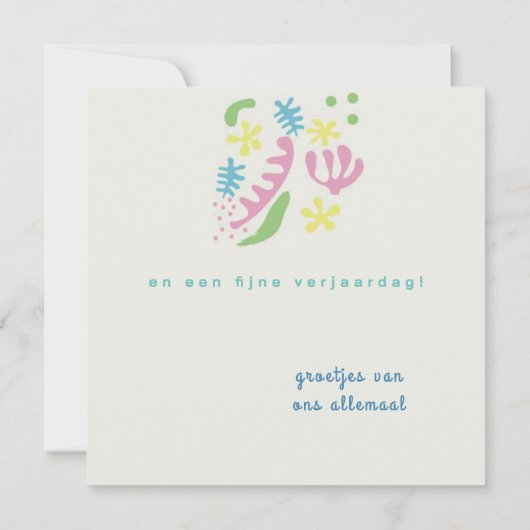 carte anniversaire fleurs abstraites (Dos)