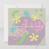 carte anniversaire fleurs abstraites (Devant)