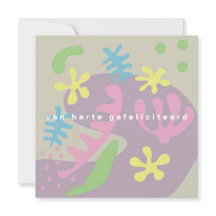 carte anniversaire fleurs abstraites