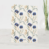 Carte Anniversaire Fleurs Bleues (Dos)