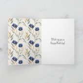 Carte Anniversaire Fleurs Bleues (Intérieur)