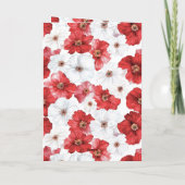 Carte Anniversaire Fleurs Rouges Blanches (Dos)