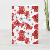 Carte Anniversaire Fleurs Rouges Blanches (Devant)