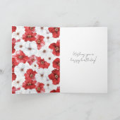 Carte Anniversaire Fleurs Rouges Blanches (Intérieur)