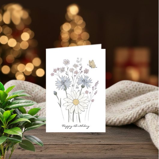 Carte Anniversaire Fleurs Sauvages
