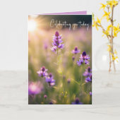 Carte Anniversaire Fleurs sauvages violets (Fleur jaune)