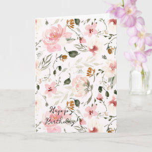 Carte Anniversaire floral bohème