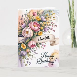 Carte Anniversaire floral de charme