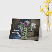 Carte Anniversaire floral de Lilacs violet et blanc rust (Fleur jaune)