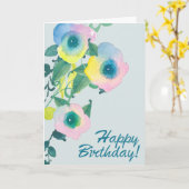 Carte Anniversaire Floral de pois doux (Fleur jaune)