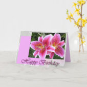 Carte Anniversaire floral de Stargazer Lily (Fleur jaune)