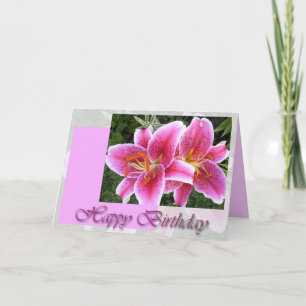 Carte Anniversaire floral de Stargazer Lily
