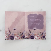 Carte Anniversaire floral d'hiver élégant plié (Intérieur)