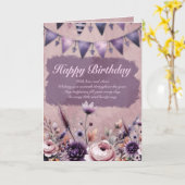 Carte Anniversaire floral d'hiver élégant plié (Fleur jaune)