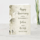 Carte Anniversaire Floral Godson & Wife<br><div class="desc">Bonne carte d'anniversaire mariage pour filleul et femme avec de belles fleurs vintages blanches motif et verset sentimental.</div>