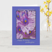 Carte Anniversaire, floral, lis, filleule (Fleur jaune)