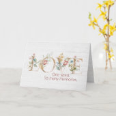 Carte Anniversaire Floral Love Texte Sur Le Bois (Fleur jaune)
