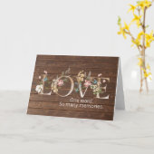 Carte Anniversaire Floral Love Texte Sur Le Bois (Fleur jaune)