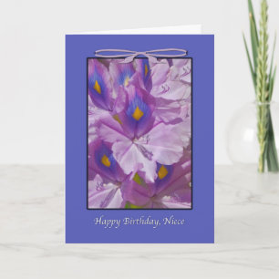 Carte Anniversaire, Floral, Lys, Nièce