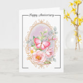 Carte Anniversaire Floral & Papillon (Fleur jaune)